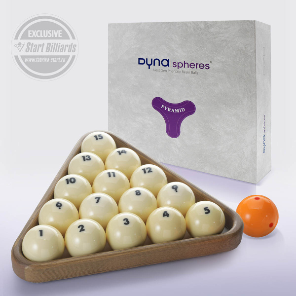 Шары Dyna spheres Prime Pyramid 67мм желтый биток с точками