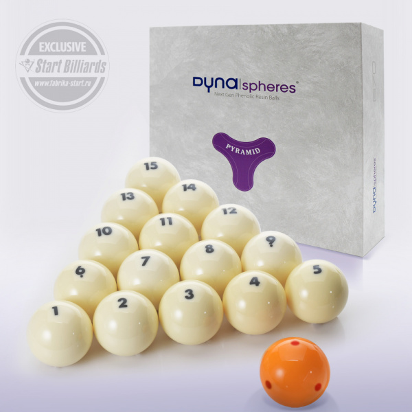 Шары Dyna spheres Prime Pyramid 67мм желтый биток с точками