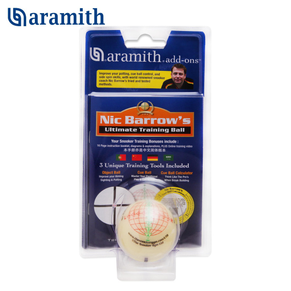 Тренировочный шар Snooker Aramith Nic Barrow`s Ultimate Training Ball 52,4мм блистер